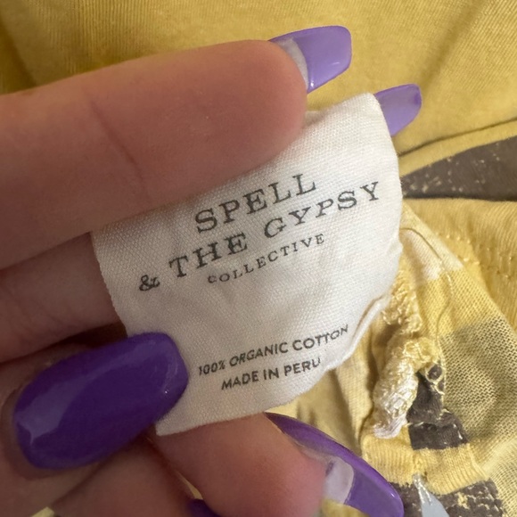 SPELL & THE GYPSY COLLECTIVE The Spell White Sand Organic Tee Dress Size S - Picture 9 of 9